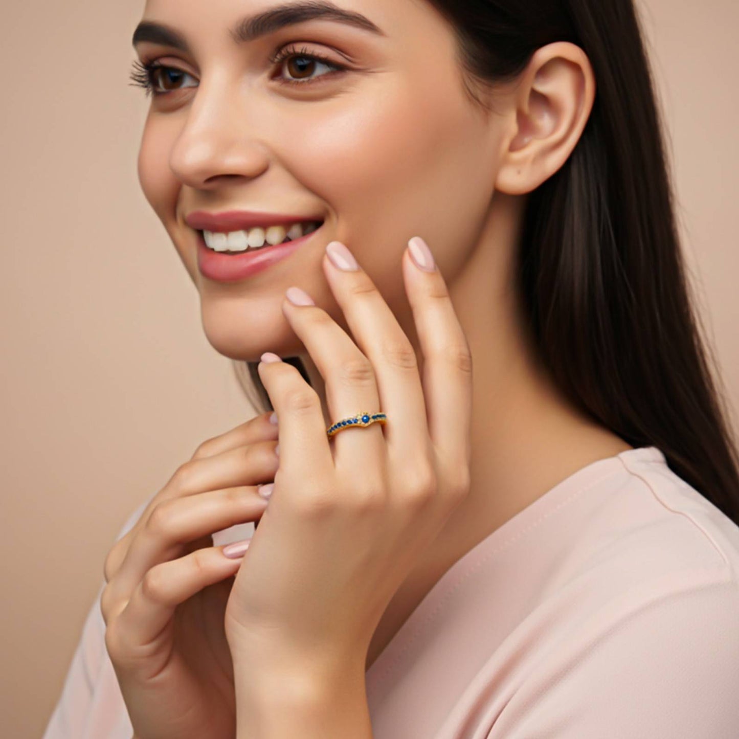 Silver Curved V Band Ring for Women Gold Vermeil (2.5 Micron)