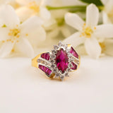 Silver Marquise Halo Cocktail Ring