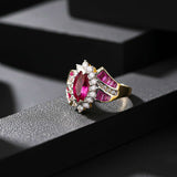 Silver Marquise Halo Cocktail Ring