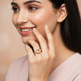 Silver Morganite Accent Ring for Women