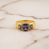 Silver Tanzanite Three-Stone Statement Ring