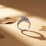 Silver Tanzanite Three-Stone Statement Ring