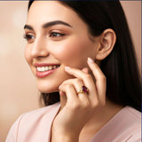 Silver Red Ruby Solitaire Ring