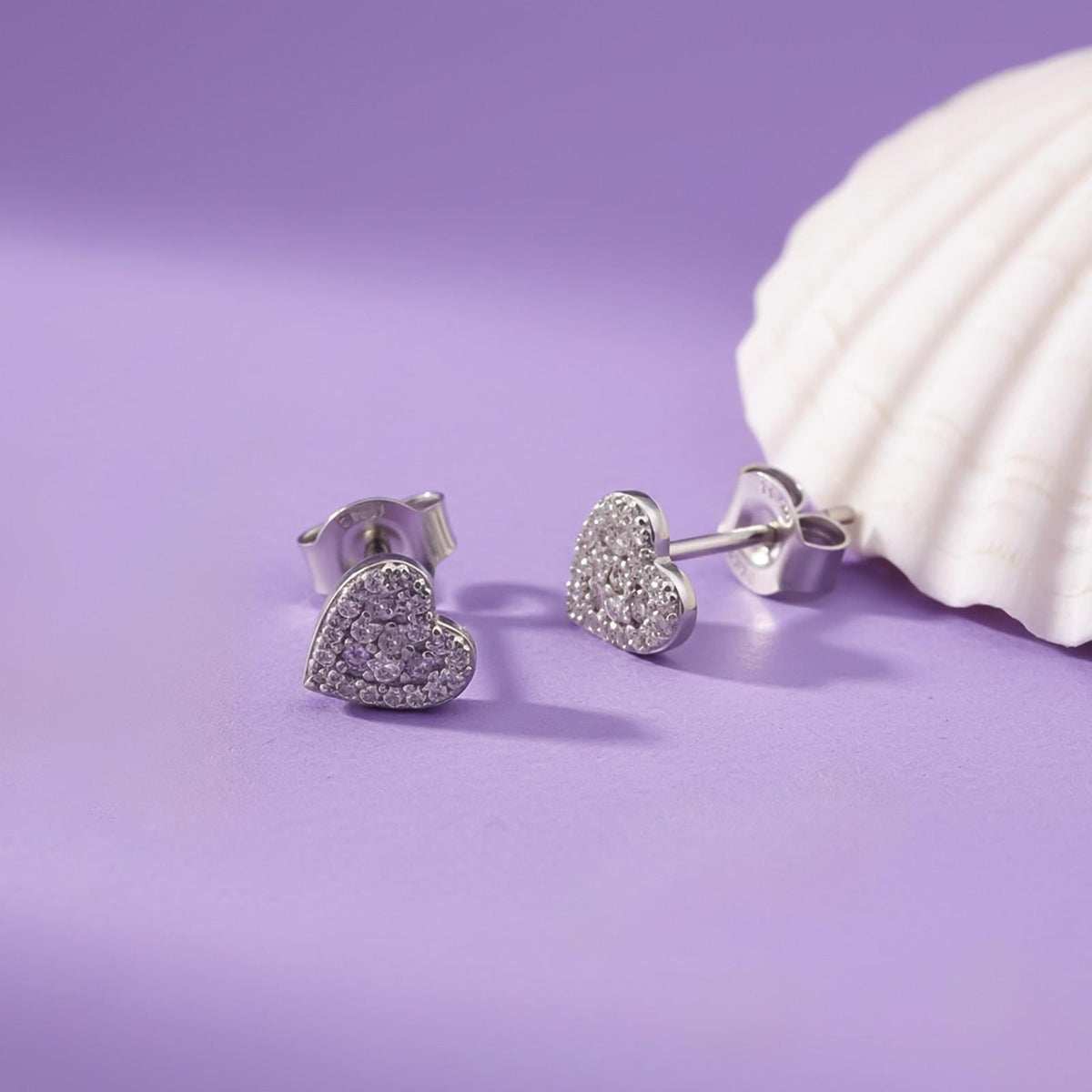 Silver Dual Heart Spark Pendant & Earrings Set