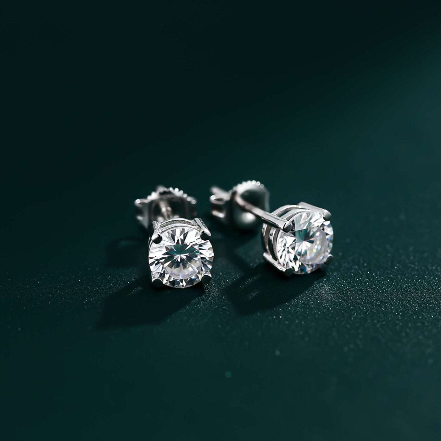 Silver Sphere Screw Stud Earrings Gold Vermeil (2.5 Micron) - alternate view