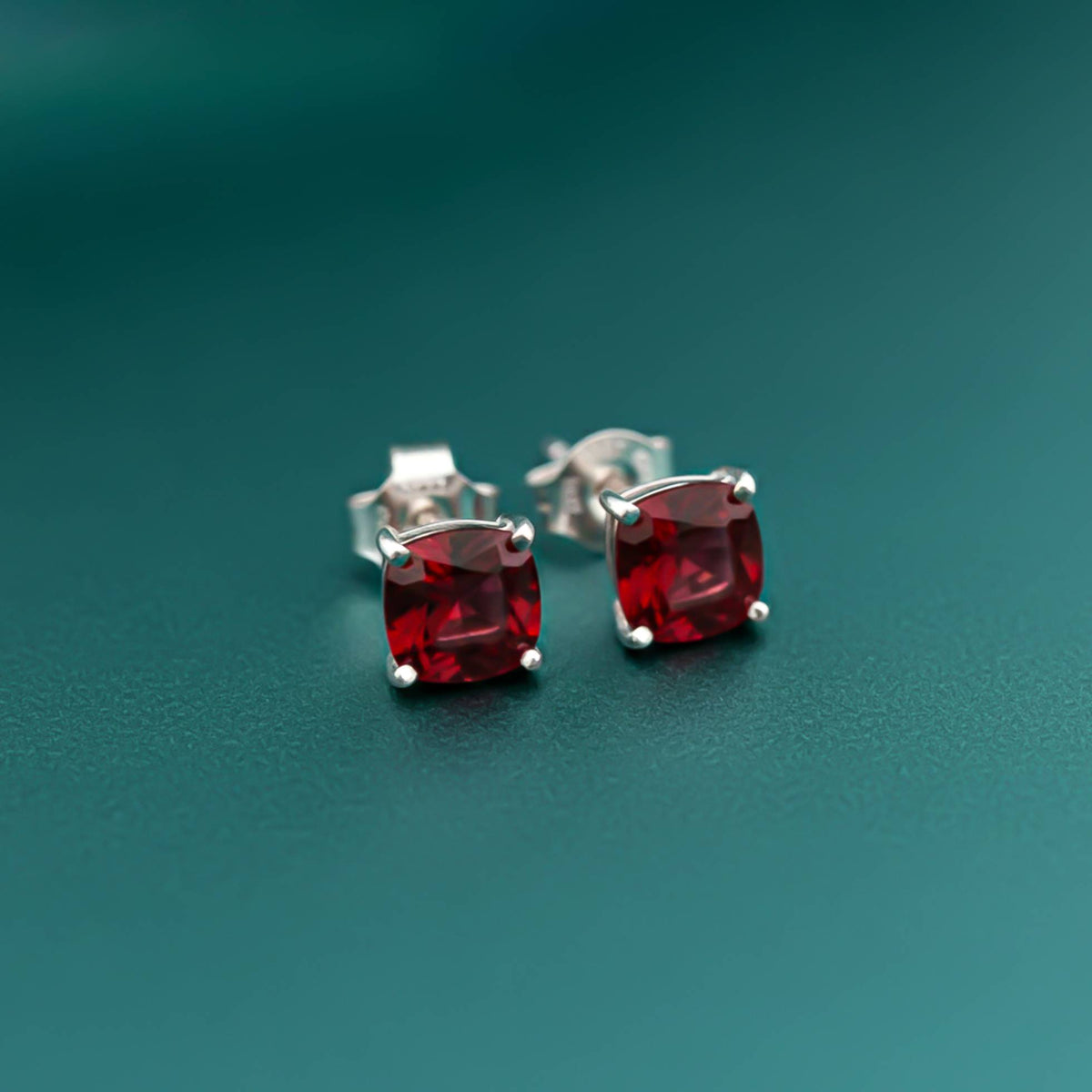 Silver Grace Ruby Stud Earrings Gold Vermeil (2.5 Micron) - alternate view