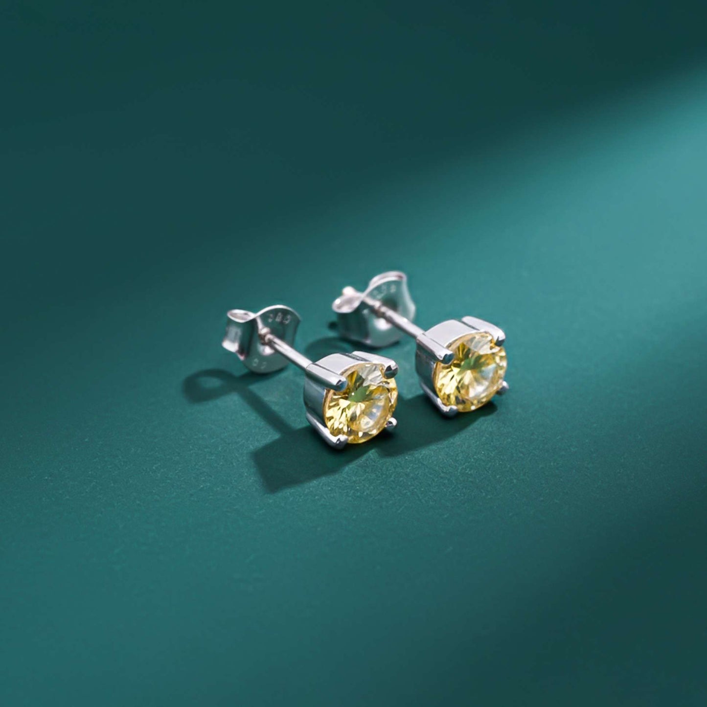 Yellow Champaign Stud Earrings
