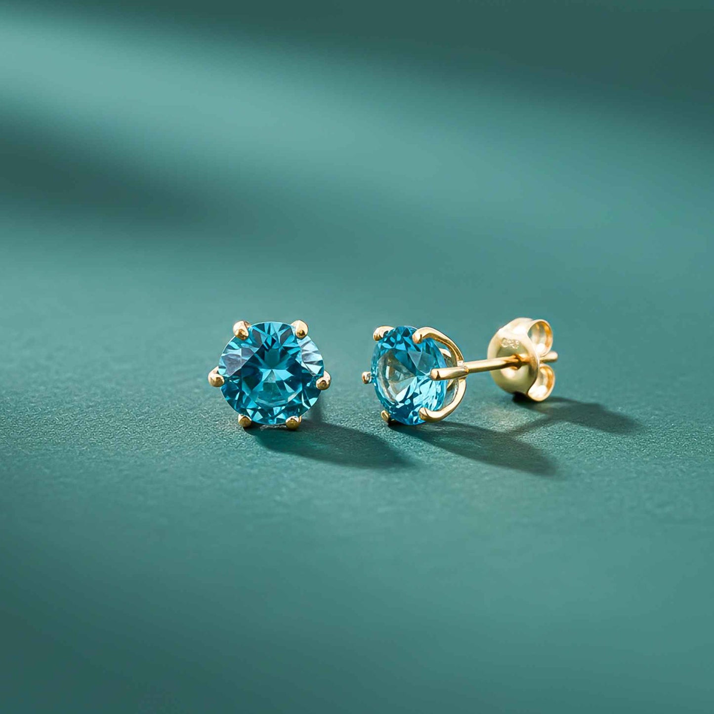 Solitaire Topaz Stud Earrings