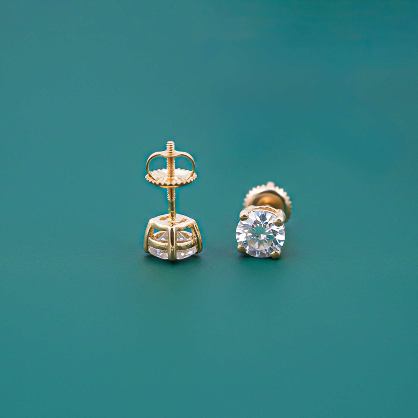 Golden Mellow Round Stud Earrings