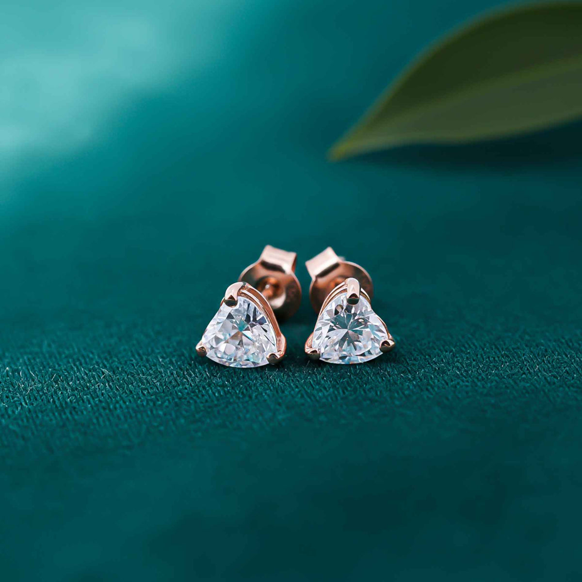 Rose Gold Mini Hearts Stud Earrings Gold Vermeil (2.5 Micron) - alternate view