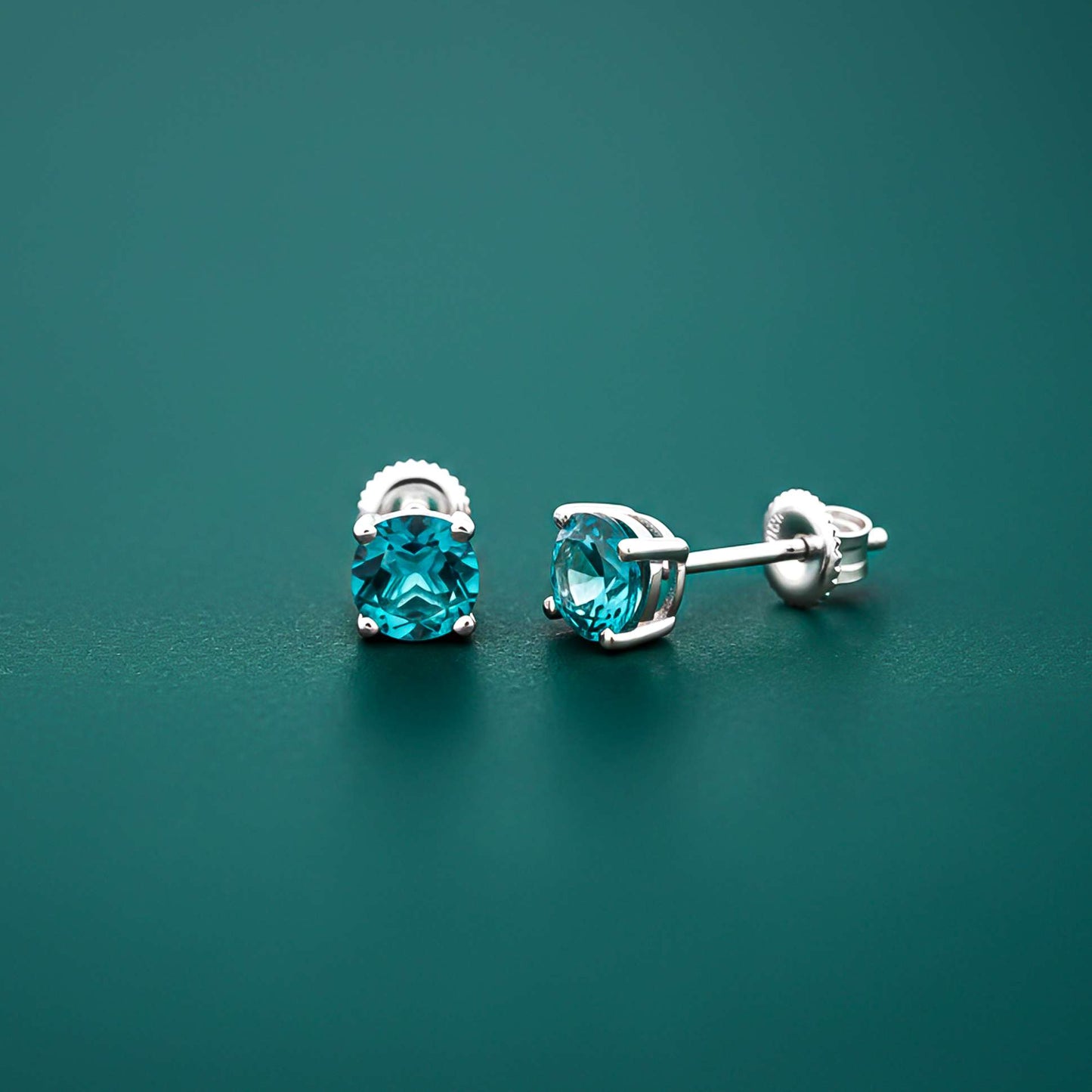 Silver London Blue Memorable Stud Earrings