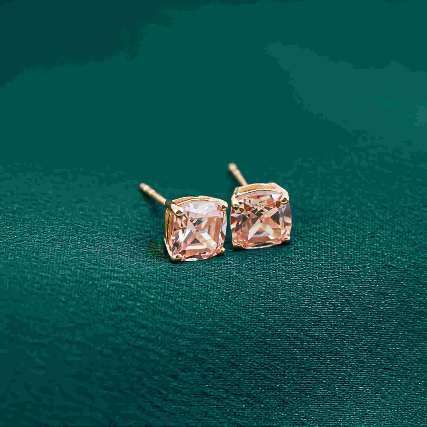 Rose Gold Champaign Stud Earrings
