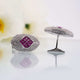 925 Sterling Silver Pink Ruby & Diamond Cufflinks For Men Gold Vermeil (2.5 Micron)
