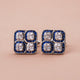 Pair of Sapphire and Diamond Cufflinks Gold Vermeil (2.5 Micron)