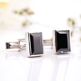 Silver Classic Black Diamond Cufflink Gold Vermeil (2.5 Micron)