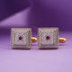 Silver Stunning Ruby Cufflinks With 14K Gold Plated Gold Vermeil (2.5 Micron)