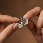 2.5Ct Moissanite Emerald Cut Solitaire Stud Earrings