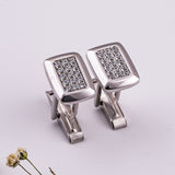 Silver Diamond Studded Bar Cufflinks Gold Vermeil (2.5 Micron)