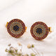 Silver Multi Color Cufflinks In 14K Gold Plated Gold Vermeil (2.5 Micron)