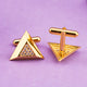 Silver Pyramid Cufflinks With 14K Gold Plated Gold Vermeil (2.5 Micron)