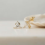 1.3Ct Moissanite Modern Trillion Cut Solitaire Stud Earrings