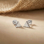 1.3Ct Moissanite Modern Trillion Cut Solitaire Stud Earrings