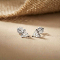 1.3Ct Moissanite Modern Trillion Cut Solitaire Stud Earrings