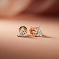 1.3Ct Moissanite Modern Trillion Cut Solitaire Stud Earrings
