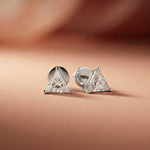 1.3Ct Moissanite Modern Trillion Cut Solitaire Stud Earrings