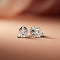 1.3Ct Moissanite Modern Trillion Cut Solitaire Stud Earrings