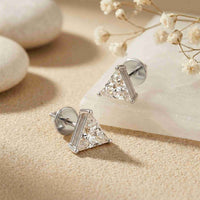 1.3Ct Moissanite Modern Trillion Cut Solitaire Stud Earrings