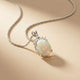Silver Aurora Opal Crown Pendant Necklace For Her