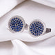 Silver Sapphire Circle Cufflinks Gold Vermeil (2.5 Micron)