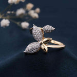 Golden 1Ct Moissanite Bold Butterfly Ring