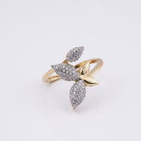 Golden 1Ct Moissanite Bold Butterfly Ring