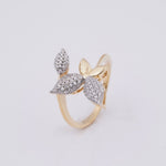 Golden 1Ct Moissanite Bold Butterfly Ring