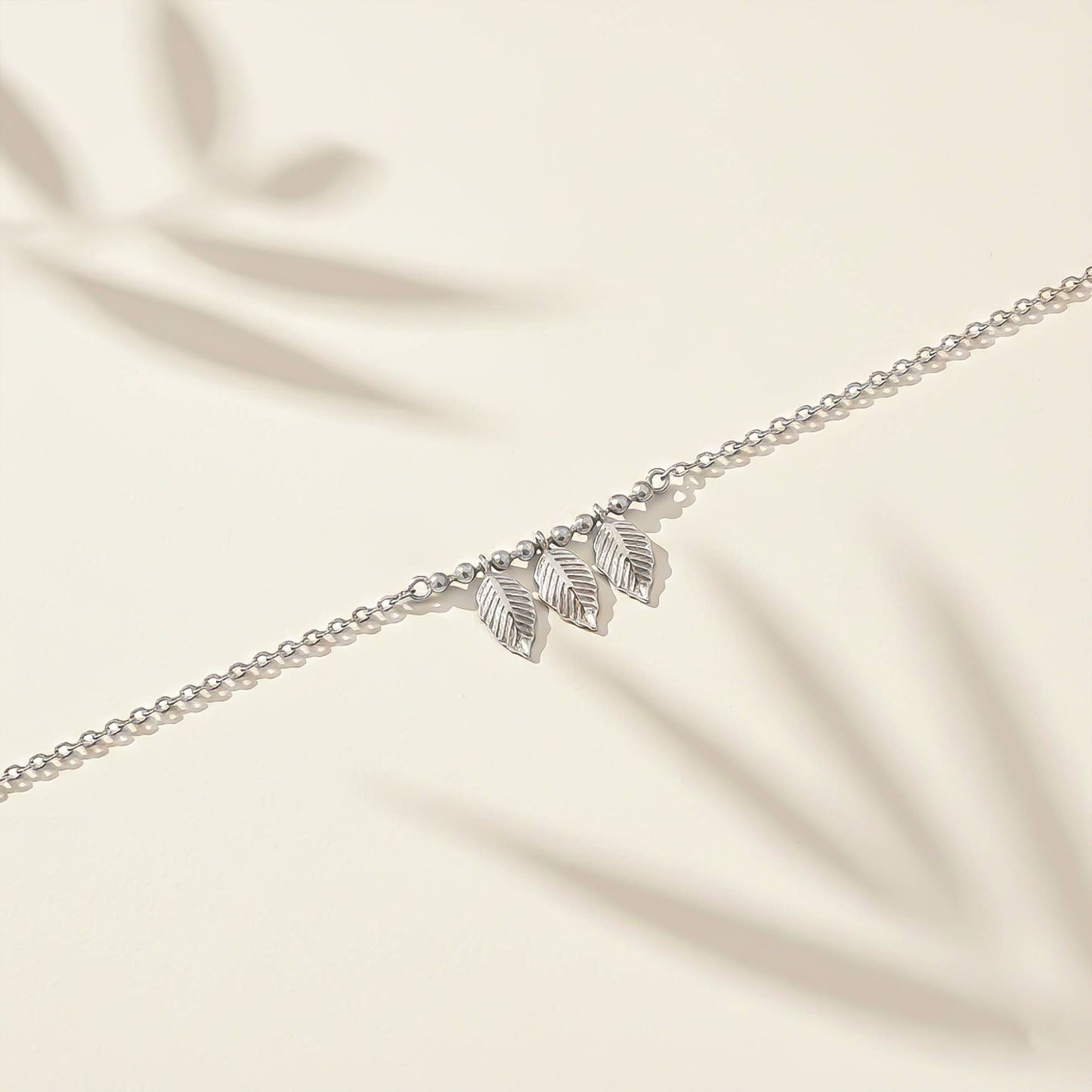 Sterling Silver Leafy Anklet For For Women