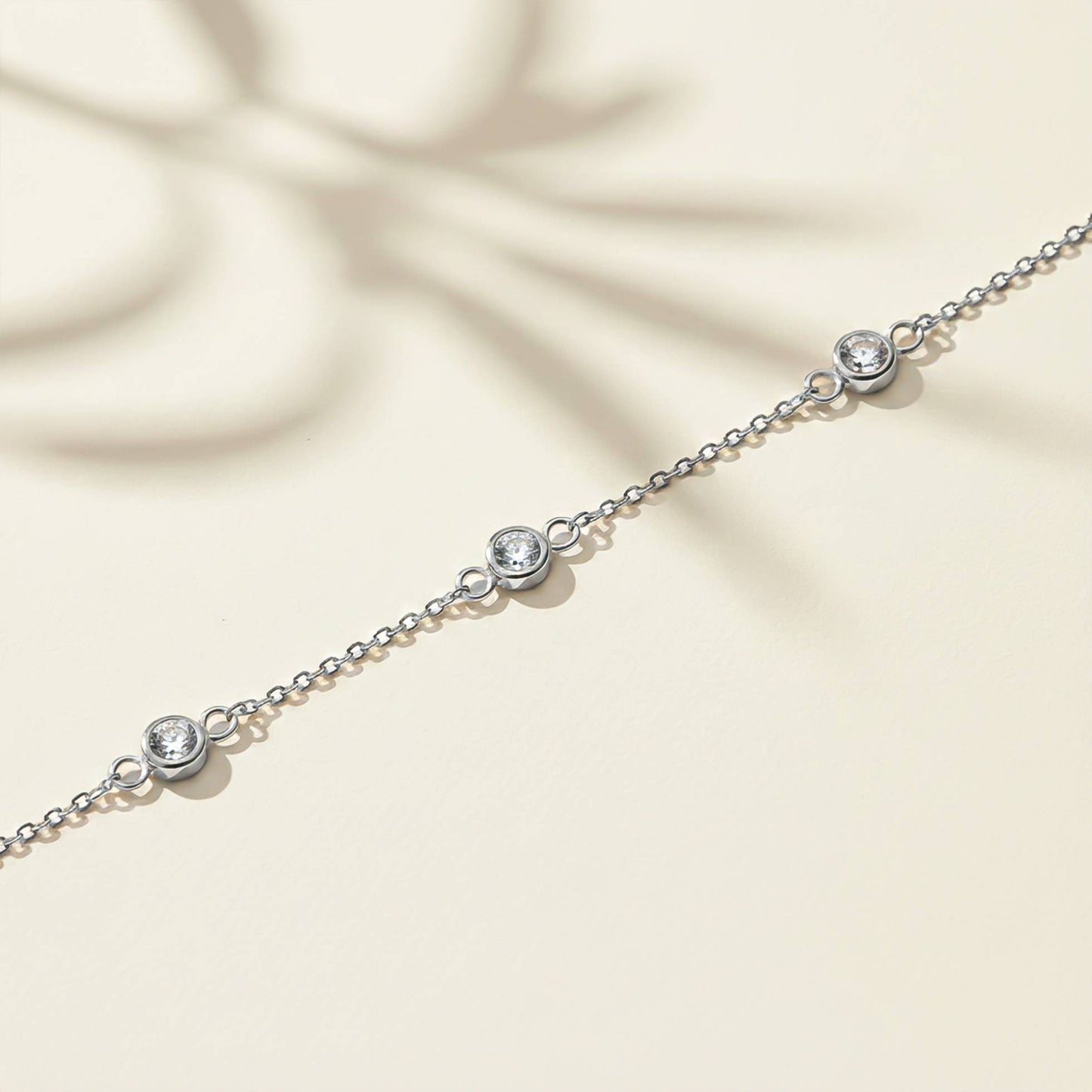 Sterling Silver Mellow Bezel Set Anklet With 14K Gold Plated