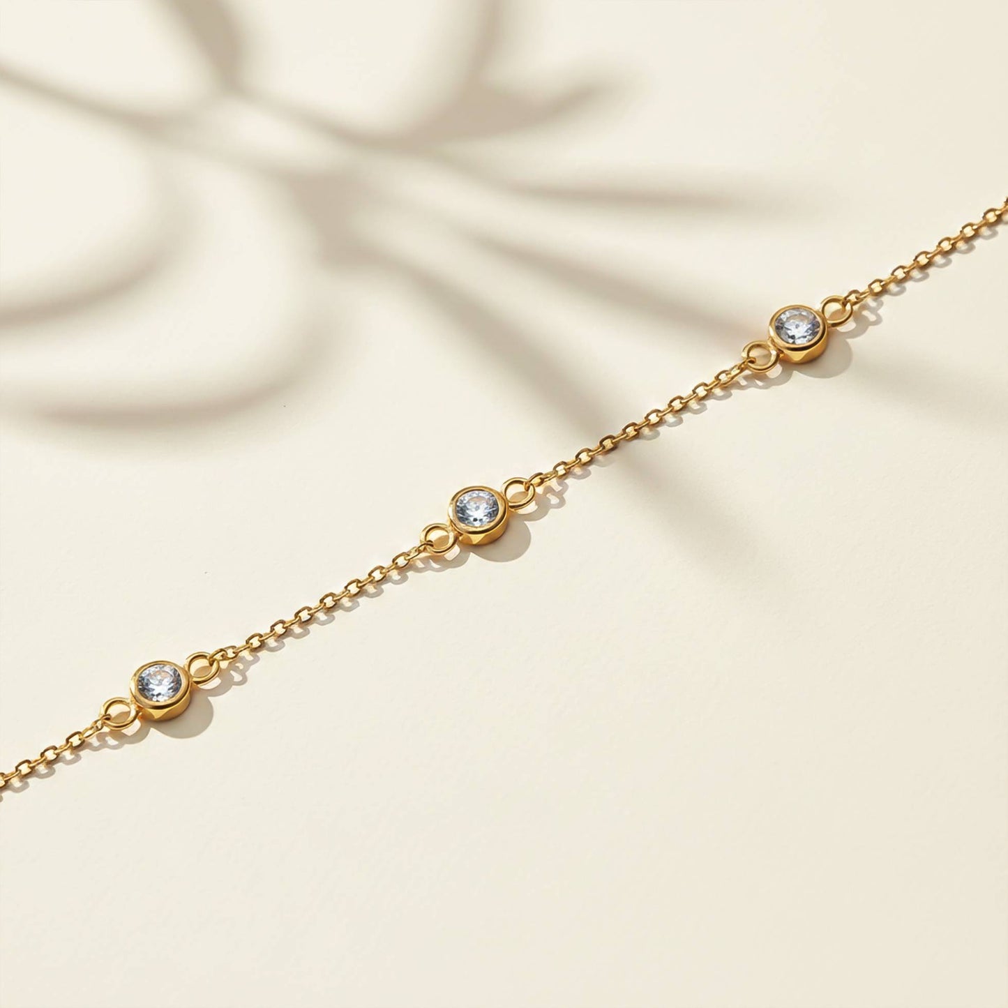 Sterling Silver Mellow Bezel Set Anklet With 14K Gold Plated