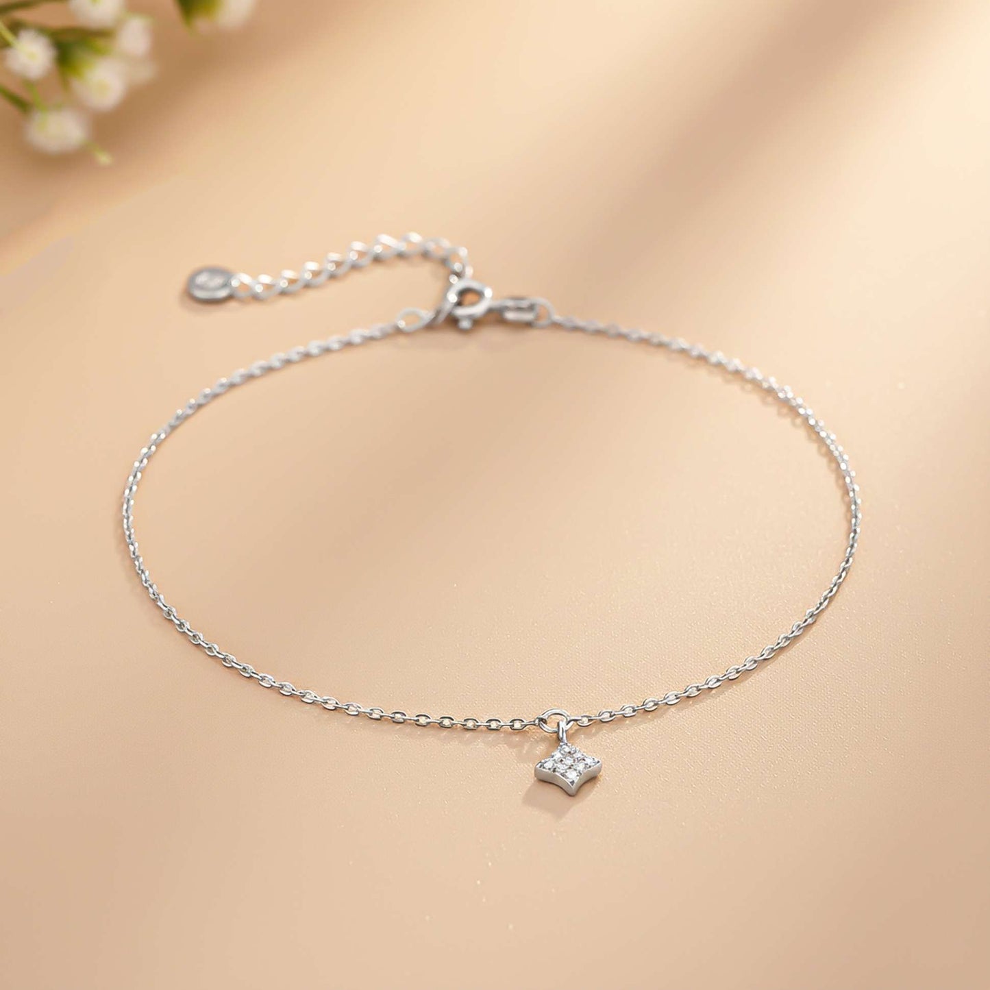 Sterling Silver Dusk Till Dawn Anklet For Women With 14K Gold Plated