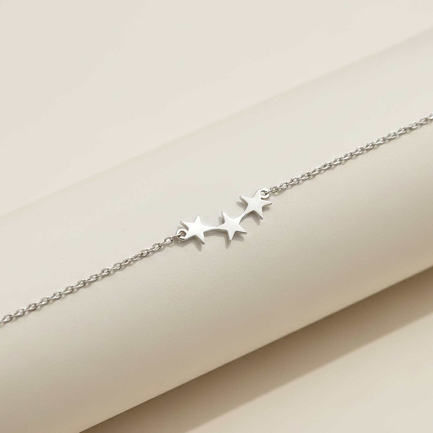 Sterling Silver Delicate Stars 14K Gold Plated Anklets For Girls