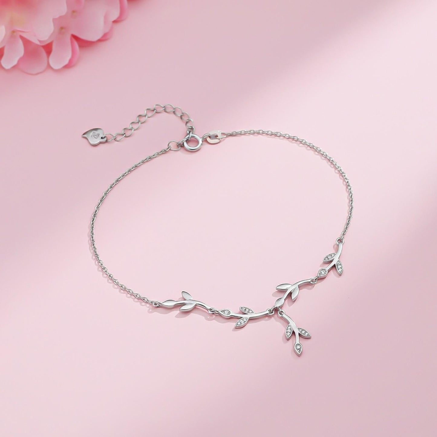 Silver Nature-Inspired Leaf Jewelry Set
