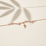 Silver Diamond Tree Branches Anklet With 14K Rose Gold Vermeil (2.5 Micron)