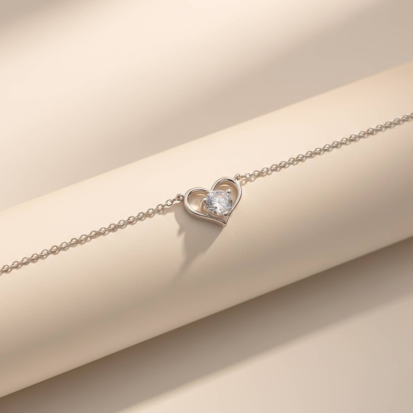925 Sterling Silver Solitaire Heart Anklet For Women-Birthday Gift