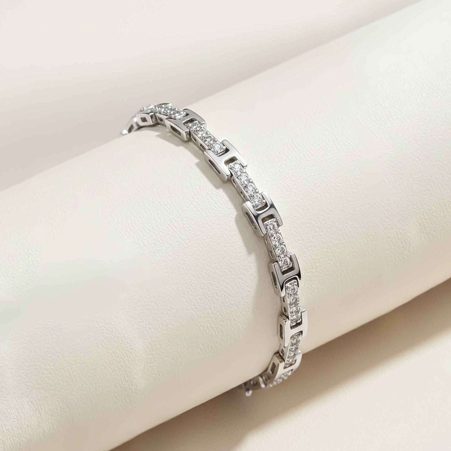 Silver Cluster Diamond Studded Bracelet
