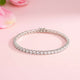 Silver Cubic Zirconia Lobster Claw Tennis Bracelet Gold Vermeil (2.5 Micron)