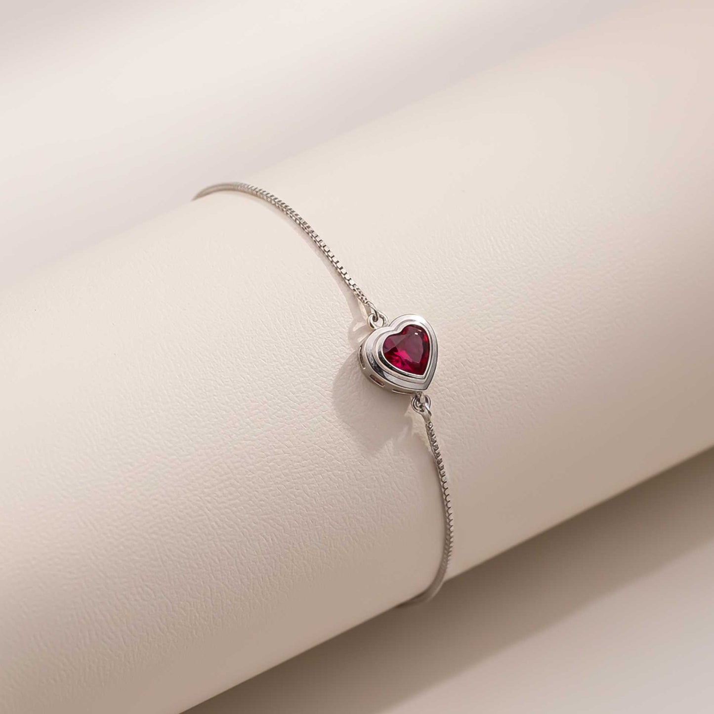 Silver Covered Heart Bracelet