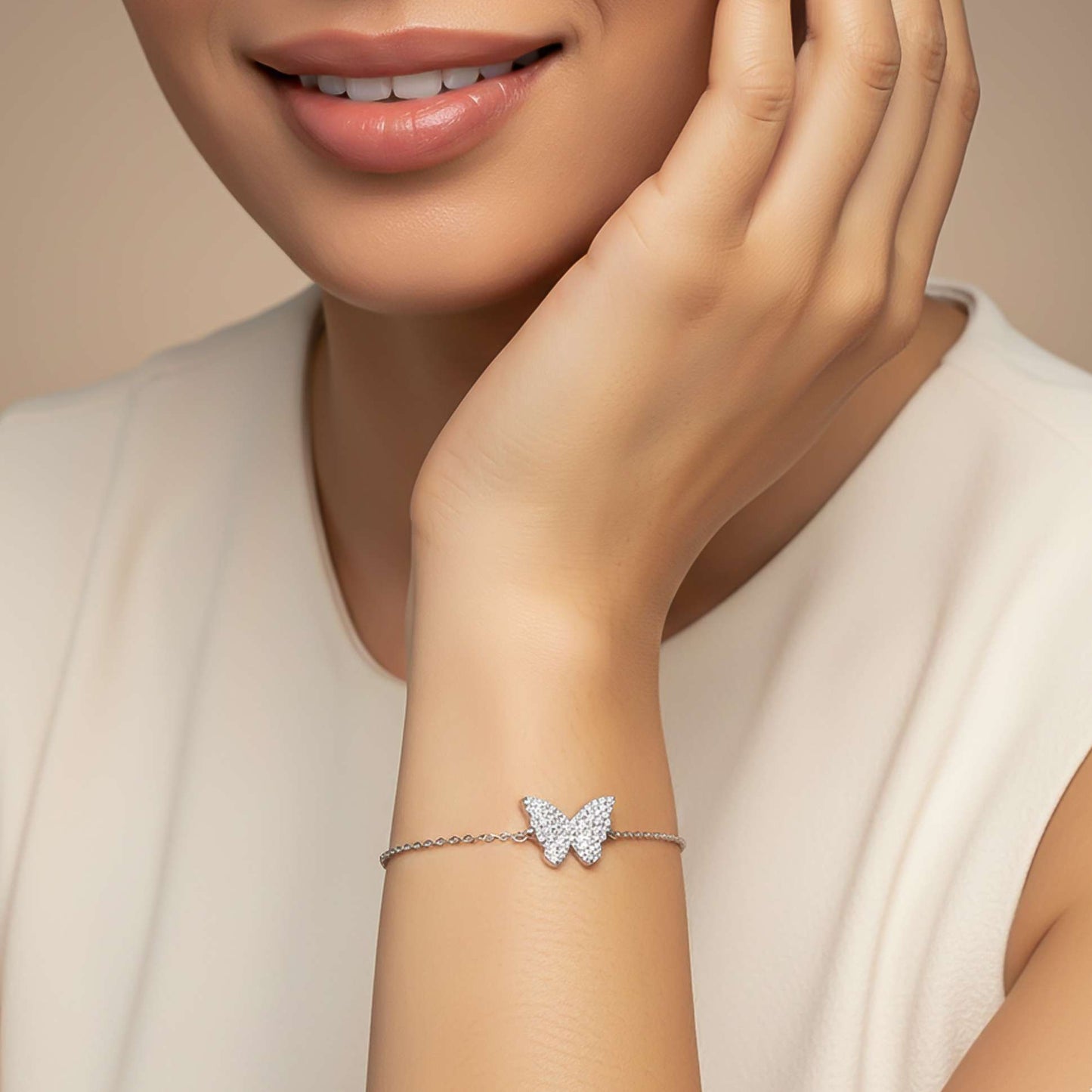 Silver Butterfly Charm Bracelet