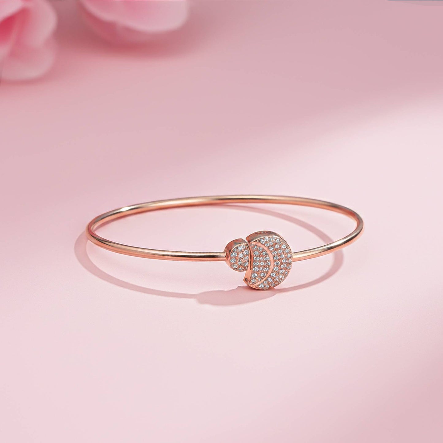 Rose Gold Vermiel Fiji Pave Diamond Bangle