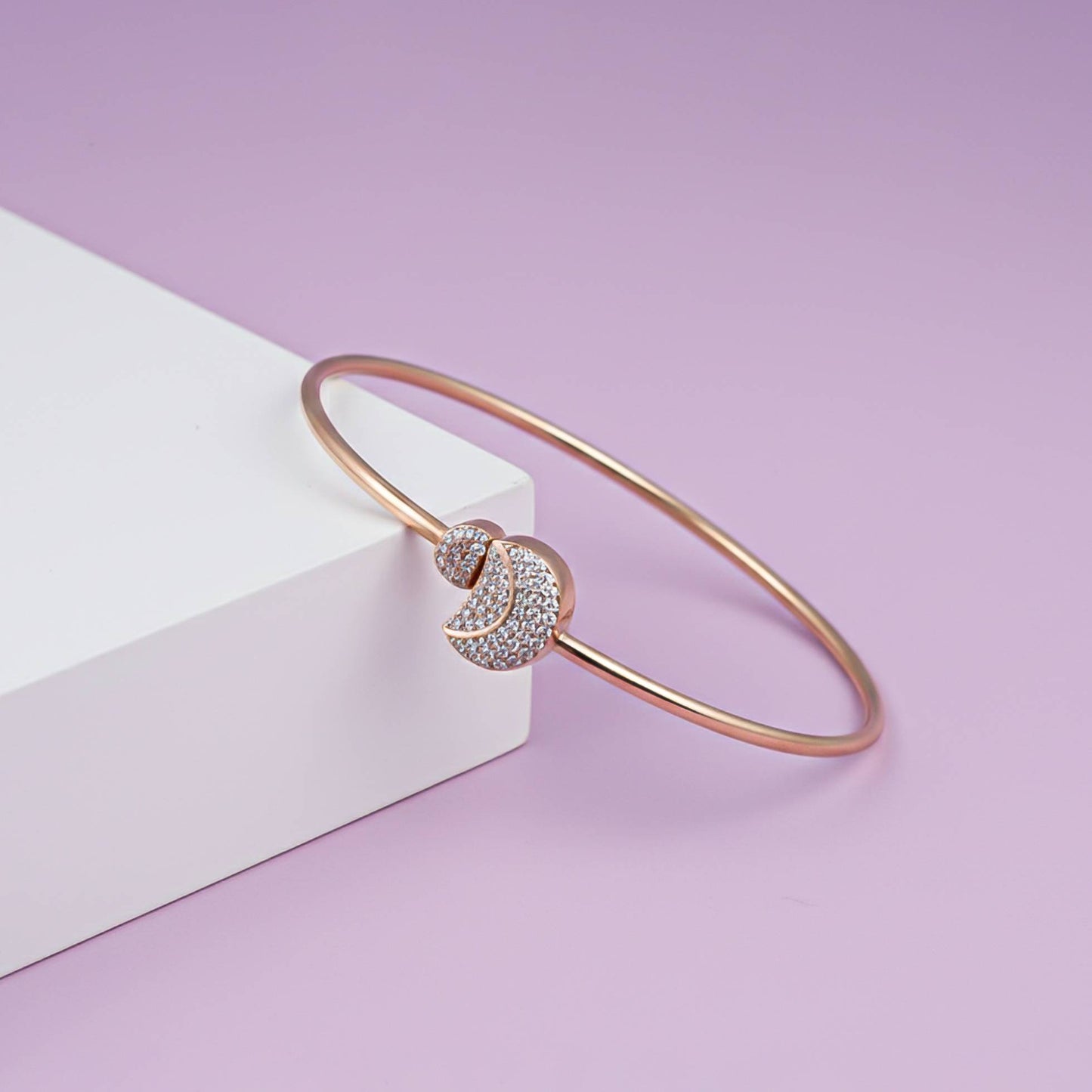 Rose Gold Vermiel Fiji Pave Diamond Bangle